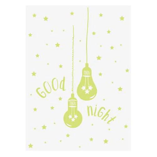 Sticker Kids Phosphorescent """"Ampoule"""" 50x70cm Vert