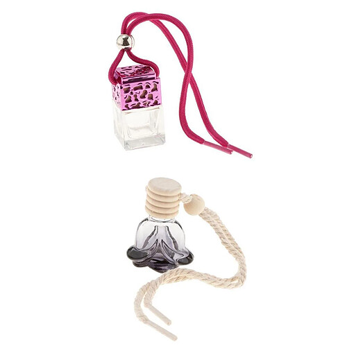 2x1 0ml/5.5ml Vide Parfum Bouteille Pendentif Voiture Suspendus Ornement Décor à La Maison