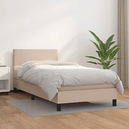 Maison Chic Lit Adulte - Lit simple Lit à sommier tapissier avec matelas moelleux - Meuble de Chambre - Cappuccino 100x200 cm -MN83804