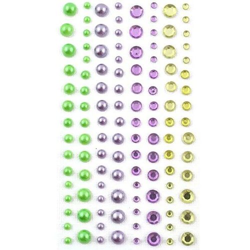 TOGA 120 perles adhésives violet-vert