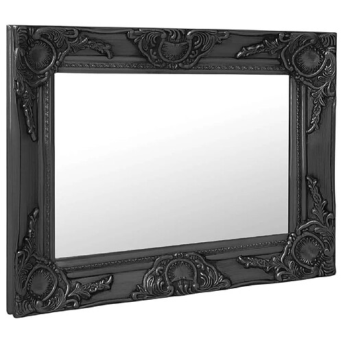 Maison Chic Miroir mural style baroque | Miroir Décoration pour Maison Salle de Bain 50x40 cm noir -GKD12692