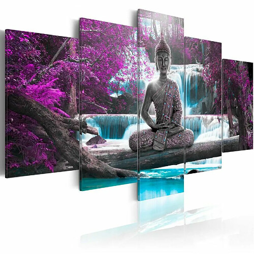 Paris Prix Tableau Imprimé Waterfall & Buddha 50 x 100 cm