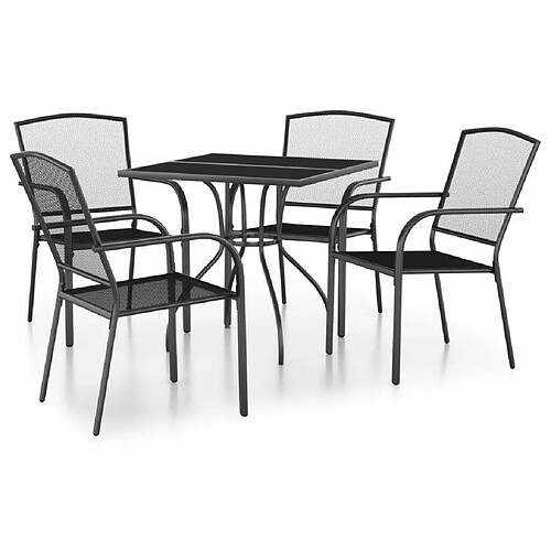 Maison Chic Ensemble de salle à manger de jardin 5 pcs,Table et chaises d'extérieur anthracite acier -GKD824605