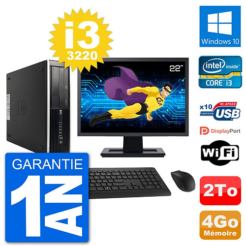 PC HP Compaq Pro 6300 SFF Ecran 22" i3-3220 RAM 4Go Disque 2To Windows 10 Wifi · Occasion