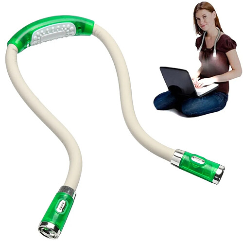 Wewoo Lampe Portable en forme de U LED flexible mains libres câlin cou lecture livre torche vert