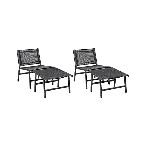 Beliani Lot de 2 chaises Métal Noir MARCEDDI