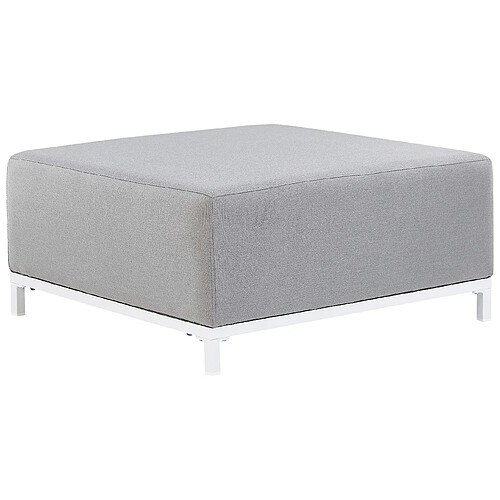 Beliani Pouf ottoman de jardin gris clair et blanc ROVIGO