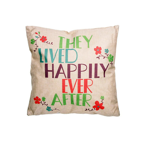 Magneticland Coussin tendance déco "They lived Happily Ever After" (43 x 43 cm)