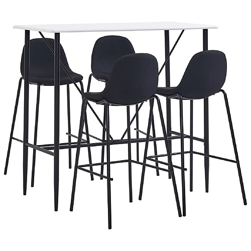 vidaXL Ensemble de bar 5 pcs Tissu Noir