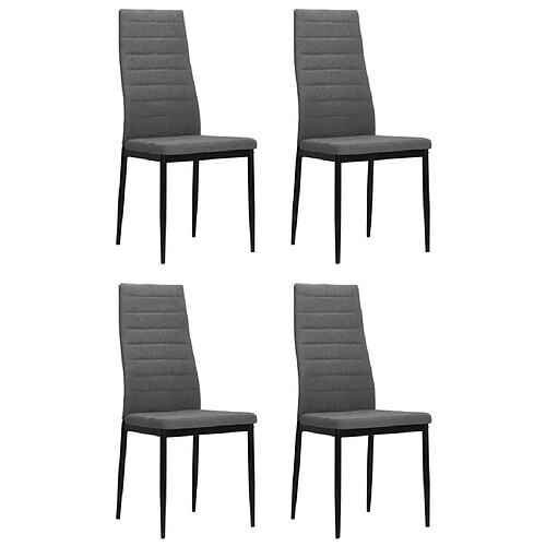 vidaXL Chaises à manger lot de 4 gris clair tissu