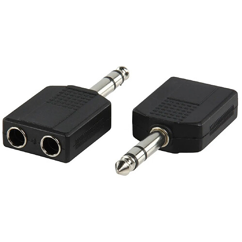 Valueline adapter plug 6.35mm stereo plug to 2 x 6.35mm stereo socket