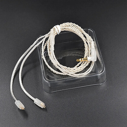 Wewoo Câble argent et d'écouteur audio plaqué à texture torsadée Jack 3,5 mm applicable à KZ ZS3