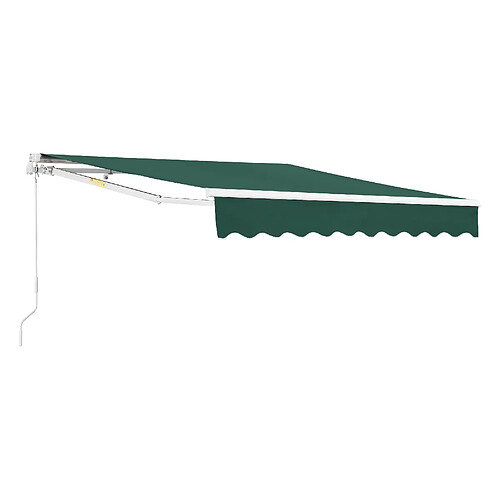 Helloshop26 Store banne avec manivelle 350 x 250 cm vert foncé 03_0008312