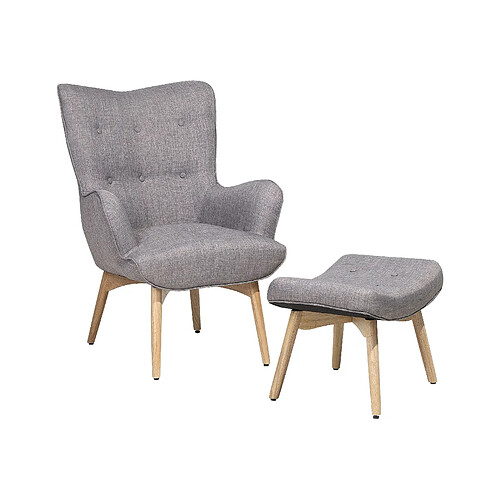 Beliani Fauteuil Gris clair VEJLE