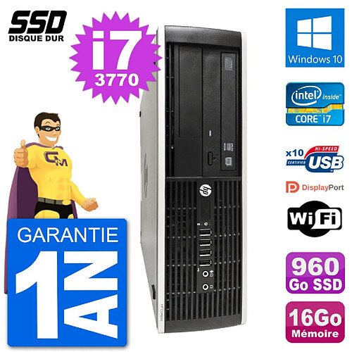 PC HP Compaq Pro 6300 SFF Intel i7-3770 RAM 16Go SSD 960Go Windows 10 Wifi · Occasion