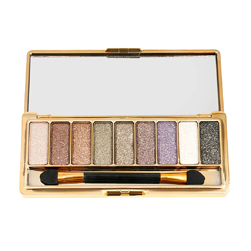 9 Couleurs Chatoient Eyeshadow Palette D'ombre Des Paillettes D'oeil Avec Le Maquillage Brosse 6 #