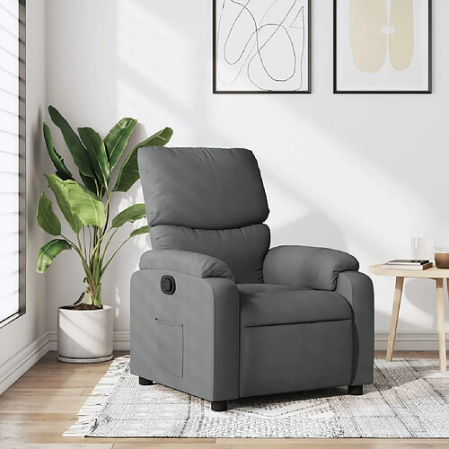 Maison Chic Fauteuil inclinable,Fauteuil luxe de relaxation Gris foncé Tissu -MN93683