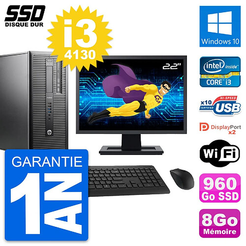 PC Tour HP ProDesk 600 G1 Ecran 22" i3-4130 RAM 8Go SSD 960Go Windows 10 Wifi · Occasion