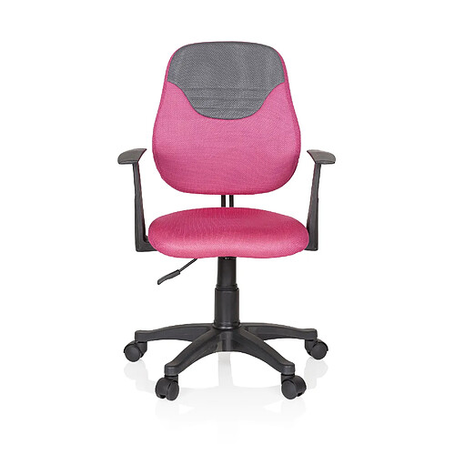 Chaise de bureau / fauteuil pivotant pour enfant KIDDY STYLE Tissu rose / gris hjh OFFICE