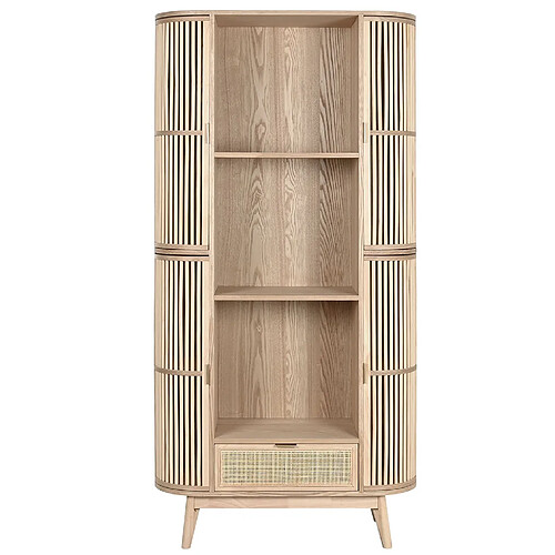 Pegane Etagère, meuble étagère murale en bois coloris naturel - longueur 88 x profondeur 36 x Hauteur 180 cm