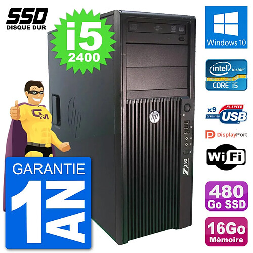 PC Tour HP Z210 Intel Core i5-2400 RAM 16Go SSD 480Go Windows 10 Wifi · Occasion