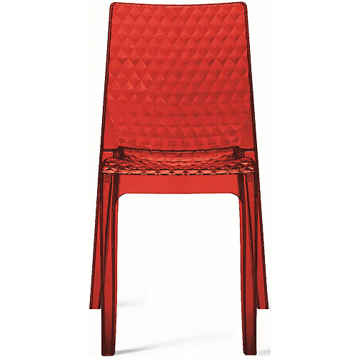 Grand Soleil Chaise Design Transparente Rouge DELPHES