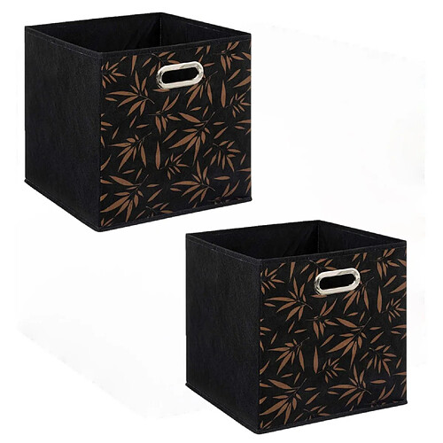 Five Simply Smart Lot de 2 boites de rangement en tissu Casual - 31x31x31cm - Noir