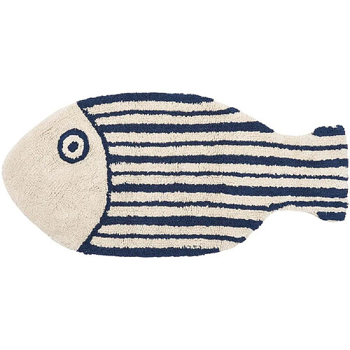 BATELA Tapis de bain en coton poisson 91 x 44 cm.