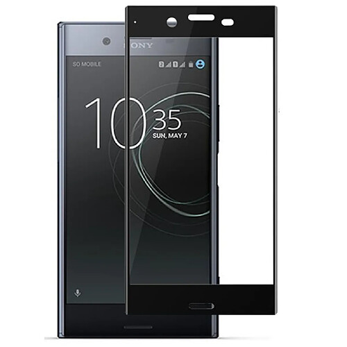 Sony Xperia XZ Premium 4G : Protection d'écran en verre trempé FULL COVER NOIR - Tempered glass Screen protector 9H premium / Films vitre Protecteur d'écran smartphone 2017/2018 - Version intégrale avec accessoires - XEPTIO