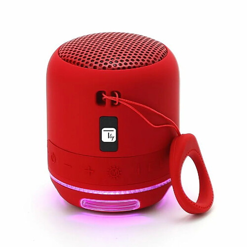 Techly 363647 Haut-parleur sans fil portable avec mains libres et lumières LED Rouge