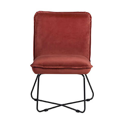 Mes Fauteuil 50x68x79 cm en tissu polyester terracotta - MELINA