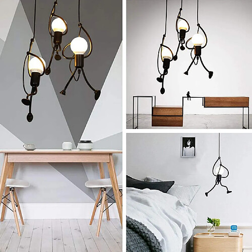 BESTA Luminaire suspendu en fer lustre créatif suspendu plafonnier pour chambre d'enfants chambre salon foyer cuisine - moderne - lampe non incluse