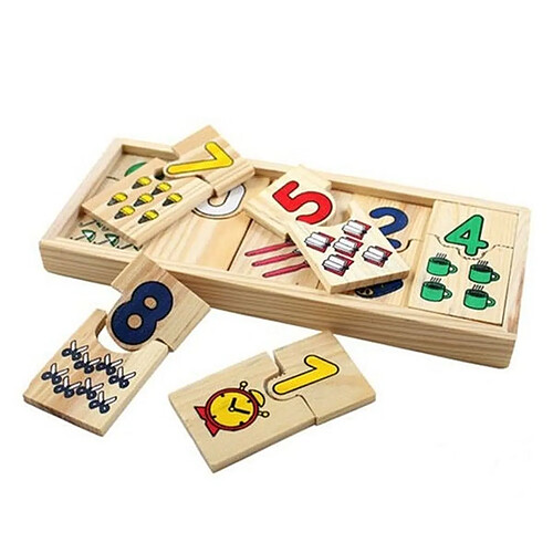 Totalcadeau Puzzle fabriqué en bois chiffres à associer jeu Montessori