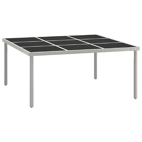 vidaXL Table de salle à manger de jardin 170x170x74,5cm Verre et acier