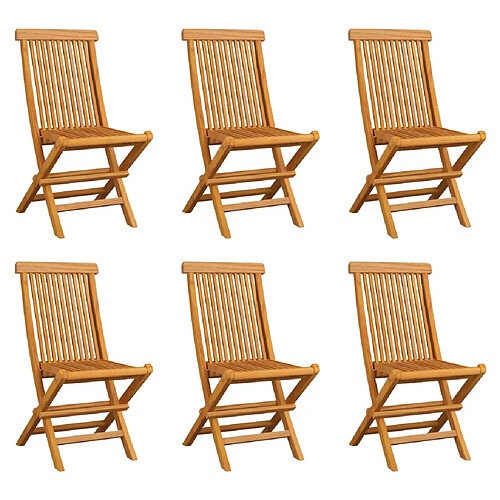 vidaXL Chaises pliables de jardin 6 pcs Bois de teck solide