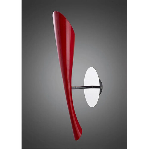 Luminaire Center Applique murale Pop avec interrupteur 1 Ampoule E27, rouge brillant/arylique blanc/chrome poli