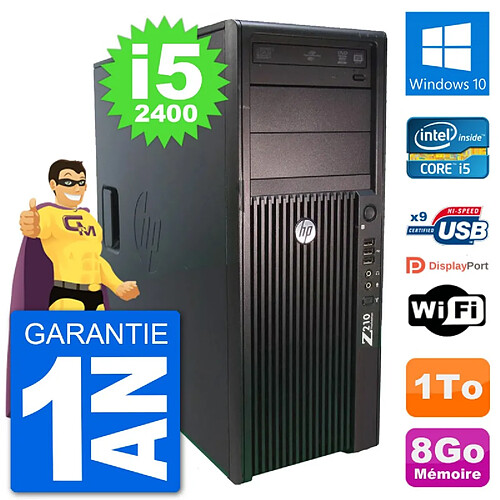 PC Tour HP Z210 Intel Core i5-2400 RAM 8Go Disque Dur 1To Windows 10 Wifi · Occasion