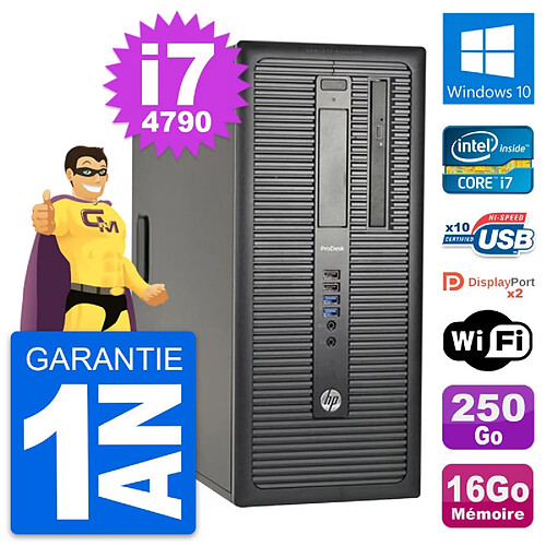 PC Tour HP ProDesk 600 G1 Intel i7-4790 RAM 16Go Disque 250Go Windows 10 Wifi · Occasion