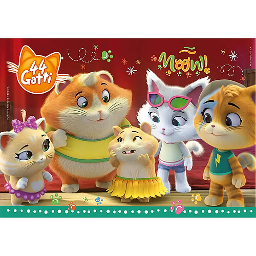 Lisciani-44 Gatti LISCIANI ? 44 Chats ? Puzzle Recto/Verso 24 Pieces ? Cool Cats  -76253, Multicolore, PCES