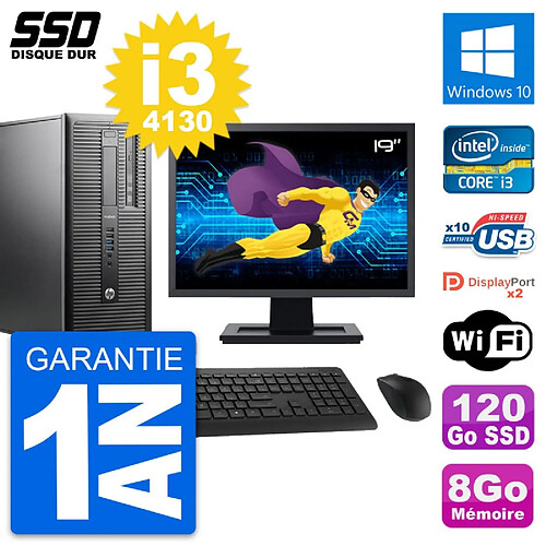 PC Tour HP ProDesk 600 G1 Ecran 19" i3-4130 RAM 8Go SSD 120Go Windows 10 Wifi · Occasion