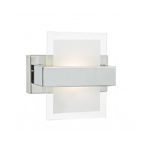 Luminaire Center Applique murale Apt chrome poli et verre à facettes blanc 1 ampoule