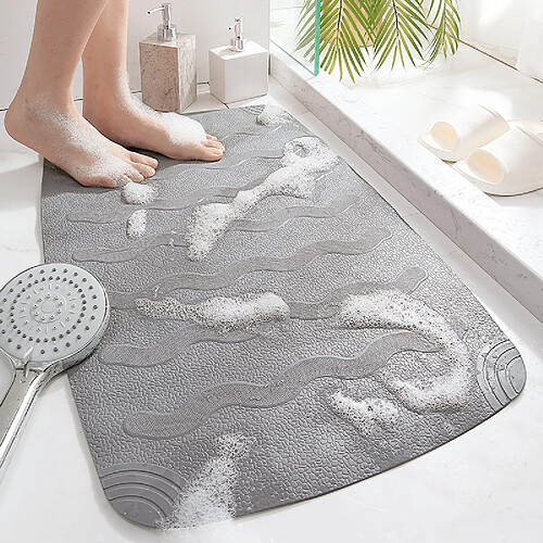 LUUCOZK Tapis de bain antidérapants, absorbants, à séchage rapide, décoration de salle de bain, gris-45x75cm