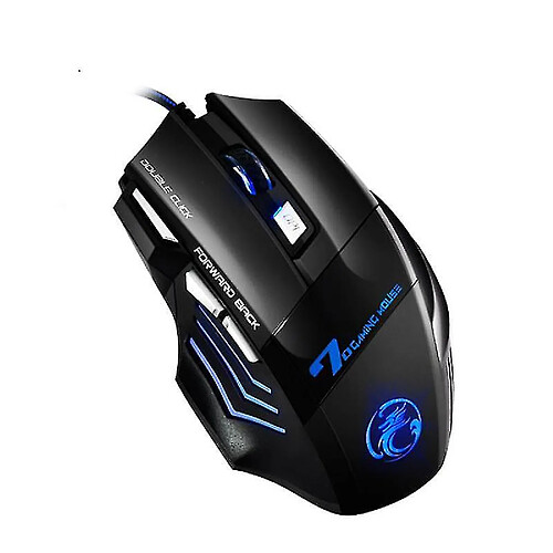 Universal X7 USB WIRED 7 touches 2400dpi souris de jeu optique 7 LED Respiration LED pour PC Black