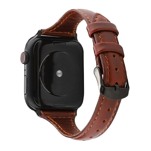 Wewoo Pour Apple Watch séries 5 et 4 40 mm / 3 et 2 et 1 38 mm Crazy Horse Texture Bracelet en cuir véritable Rouge marron