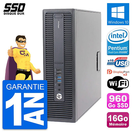 PC HP ProDesk 600 G2 SFF Intel Pentium G4400 RAM 16Go SSD 960Go Windows 10 Wifi · Occasion