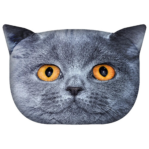 Coussin design et câlin avec motif de chat Leon Coussin décoratif avec fermeture éclair cachée Bertoni