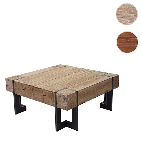 Mendler Table basse de salon HWC-A15, table d'appoint , jardinière, bois massif de sapin rustique ~ 60x60cm