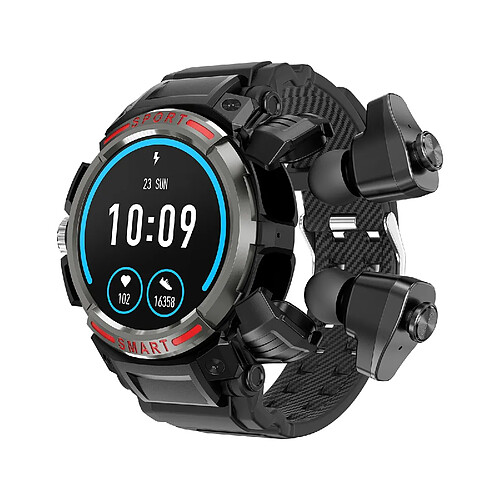 Yonis Montre Connectée 2en1 Bluetooth 5.2 IP67 Autonomie 50j