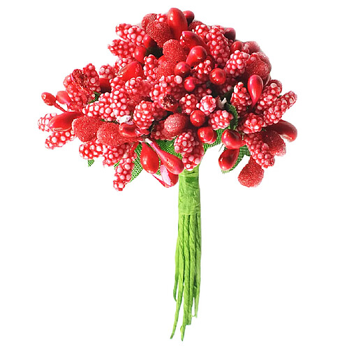 un bouquet de 12pcs fleur artificielle stamen pistil pour le mariage 8.5cm or