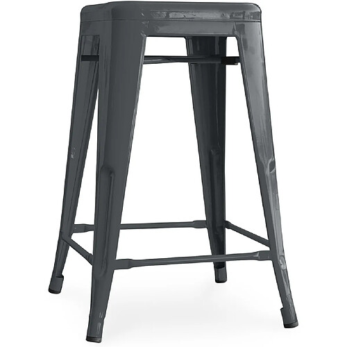 ICONIK INTERIOR Tabouret de bar - Design industriel - 60cm - Nouvelle édition - Stylix Gris foncé